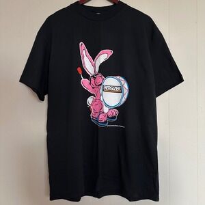 Vintage 90s Energizer Bunny T Shirt Size XL Black Single Stitch Promo